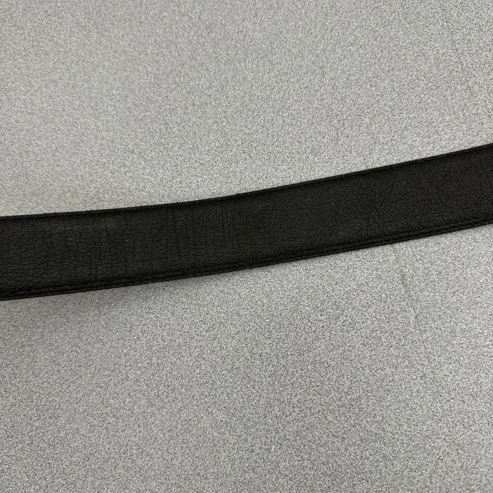 Tony Lama Western Leather Belt Mens 34 Black Silver Buckle Cowboy Workwear 1.5